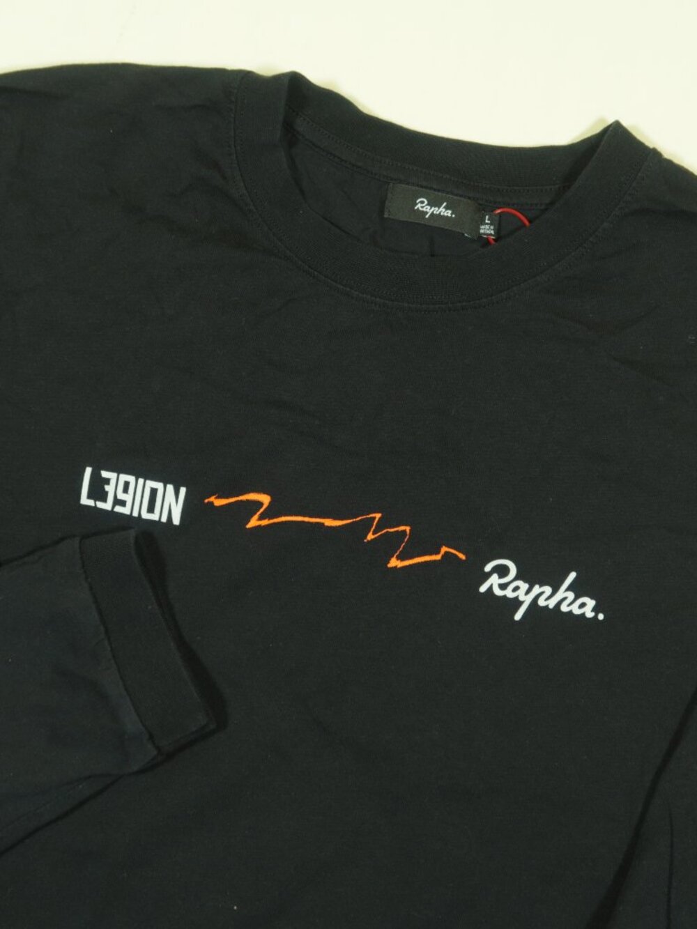 Rapha Long Sleeve Graphic T Shirt Mens L Black Cotton Crewneck